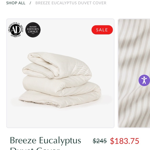 Buffy Striped Duvet Cover - Cream/grey - Picture 2 of 2